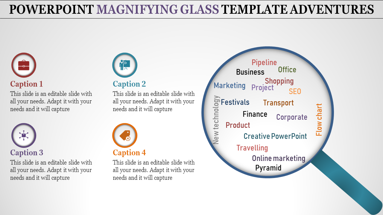 Magnifying Glass PowerPoint Template and Google Slides